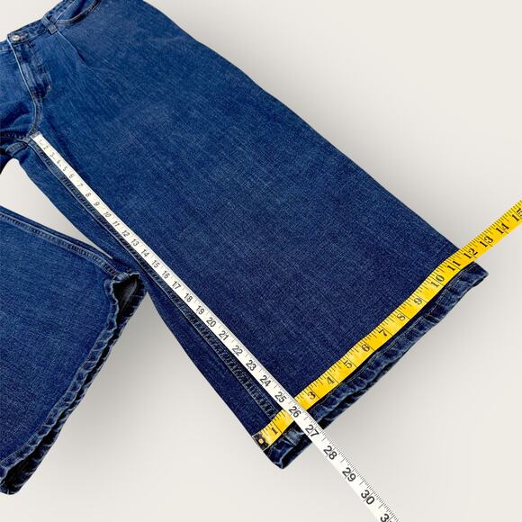Banana Republic Wide Leg Crop High Rise Blue Jeans Pleated Women Size 33/16 Tall - Picture 11 of 12